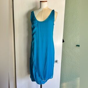 HELMUT LANG Size 4 Asymmetrical Silk Cocktail Dress Y2K Bubble Hem Chiffon